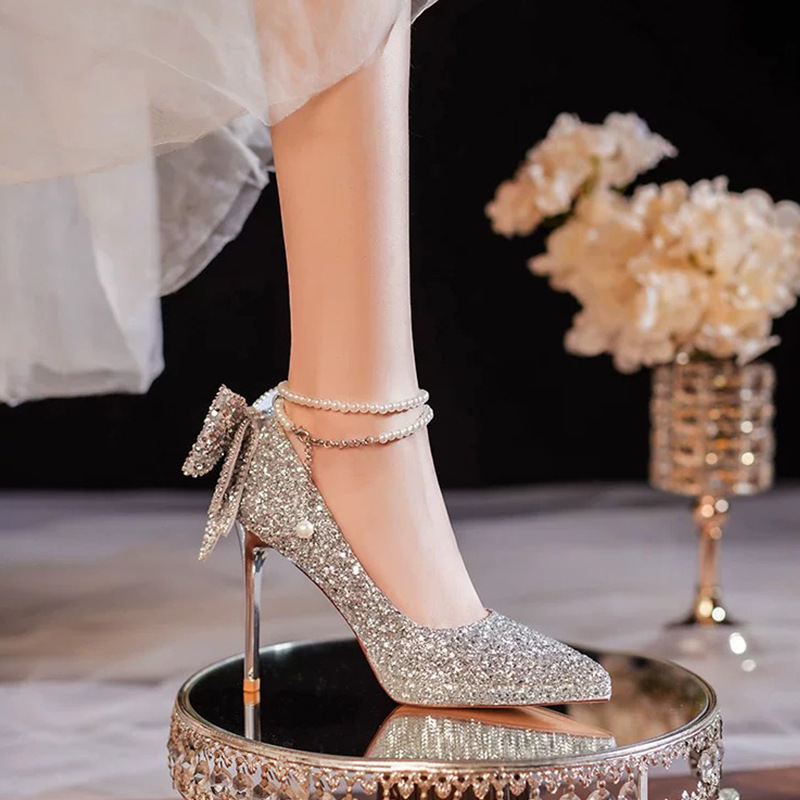 Pointed fine-root spring and autumn high-heeled shoes