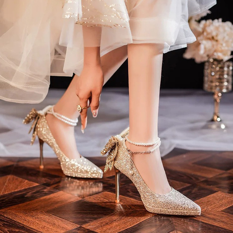Pointed fine-root spring and autumn high-heeled shoes