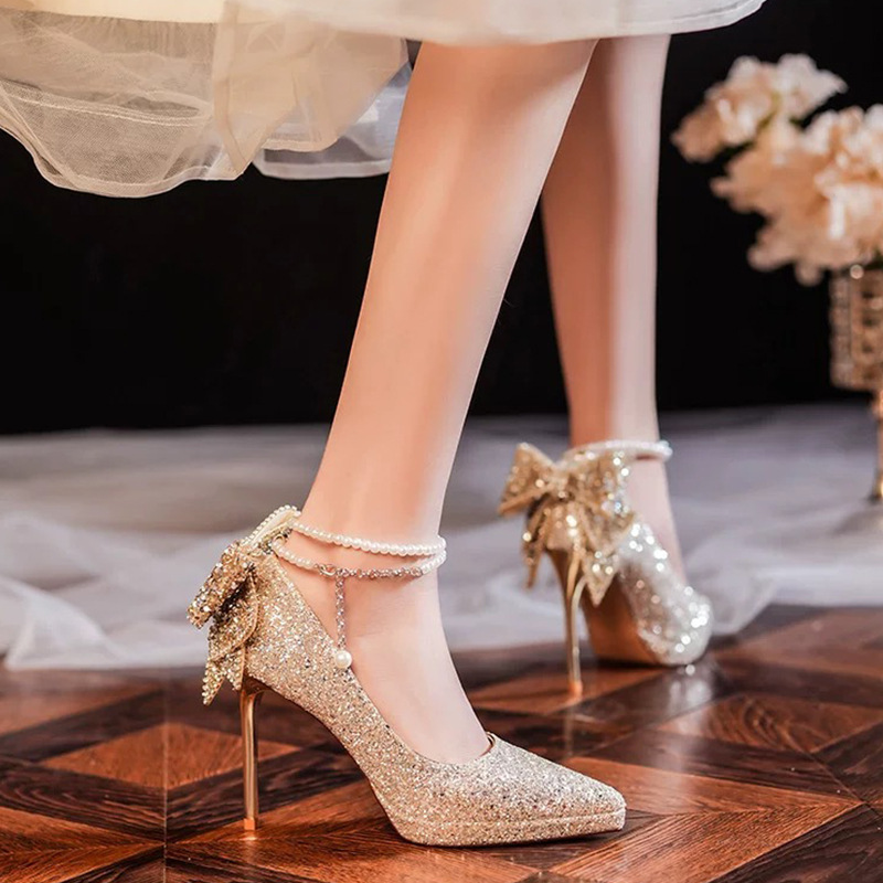 Pointed fine-root spring and autumn high-heeled shoes