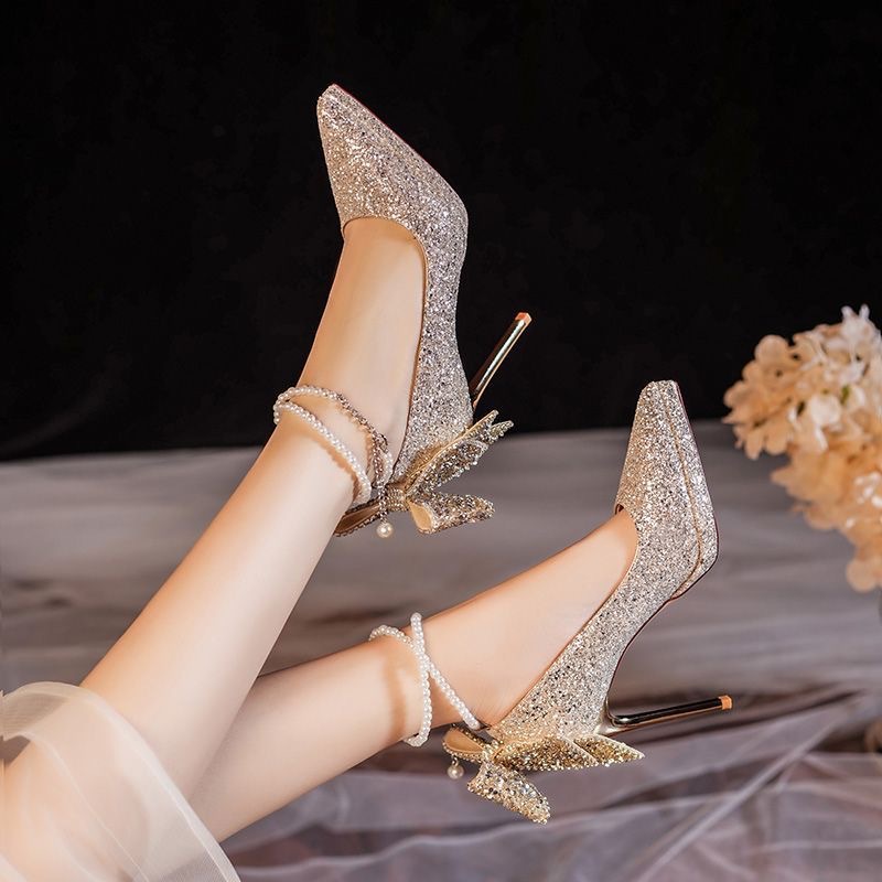 Pointed fine-root spring and autumn high-heeled shoes