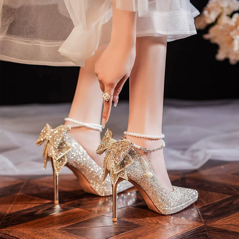 Pointed fine-root spring and autumn high-heeled shoes