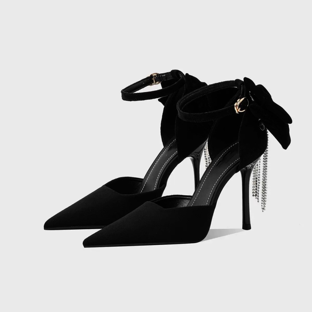 Spring banquet shoes bow autumn high-heeled shoes for women