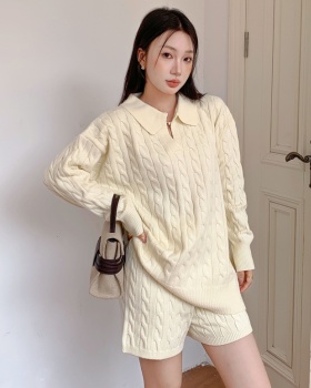 Korean style tops lazy shorts 2pcs set for women
