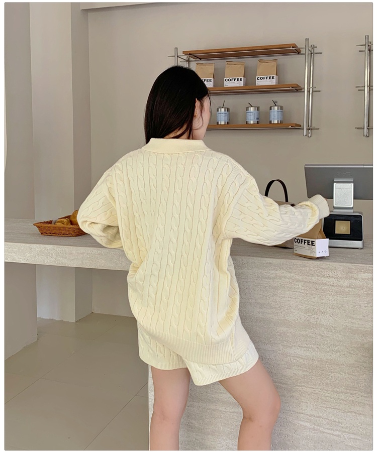 Korean style tops lazy shorts 2pcs set for women