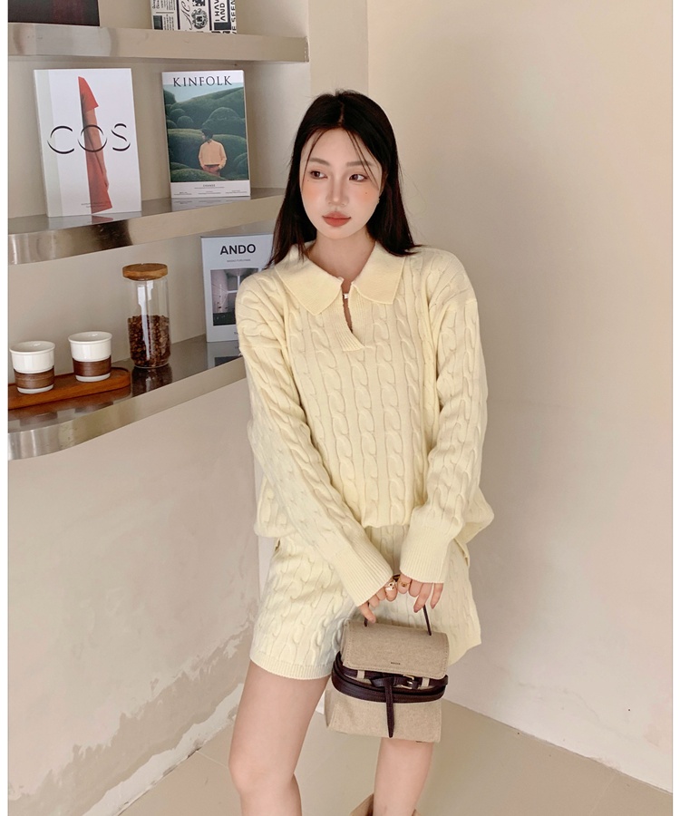 Korean style tops lazy shorts 2pcs set for women