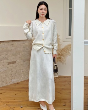 France style tender skirt hollow sweet cardigan 2pcs set