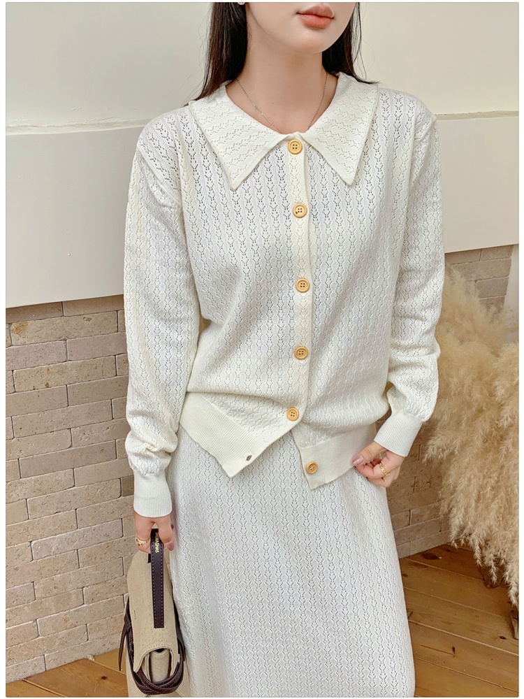 France style tender skirt hollow sweet cardigan 2pcs set