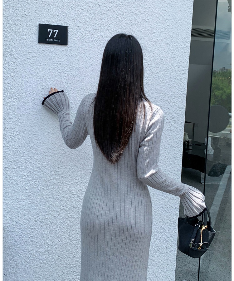 Chinese style slim long dress long sleeve dress