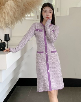 Ladies bottoming sweater slim chanelstyle dress for women