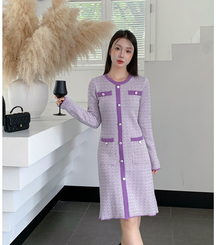 Ladies bottoming sweater slim chanelstyle dress for women