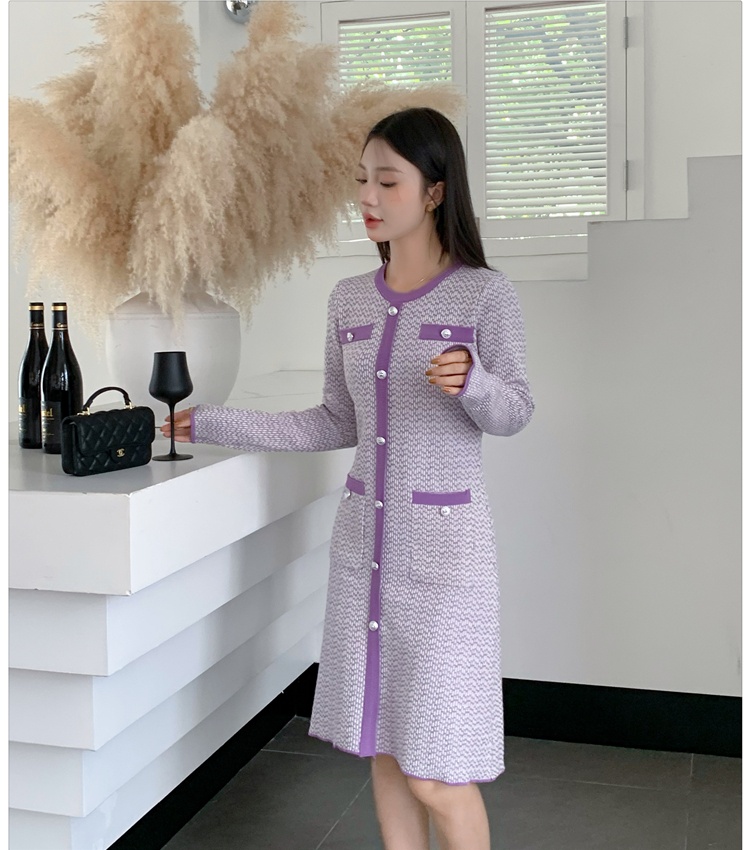 Ladies bottoming sweater slim chanelstyle dress for women