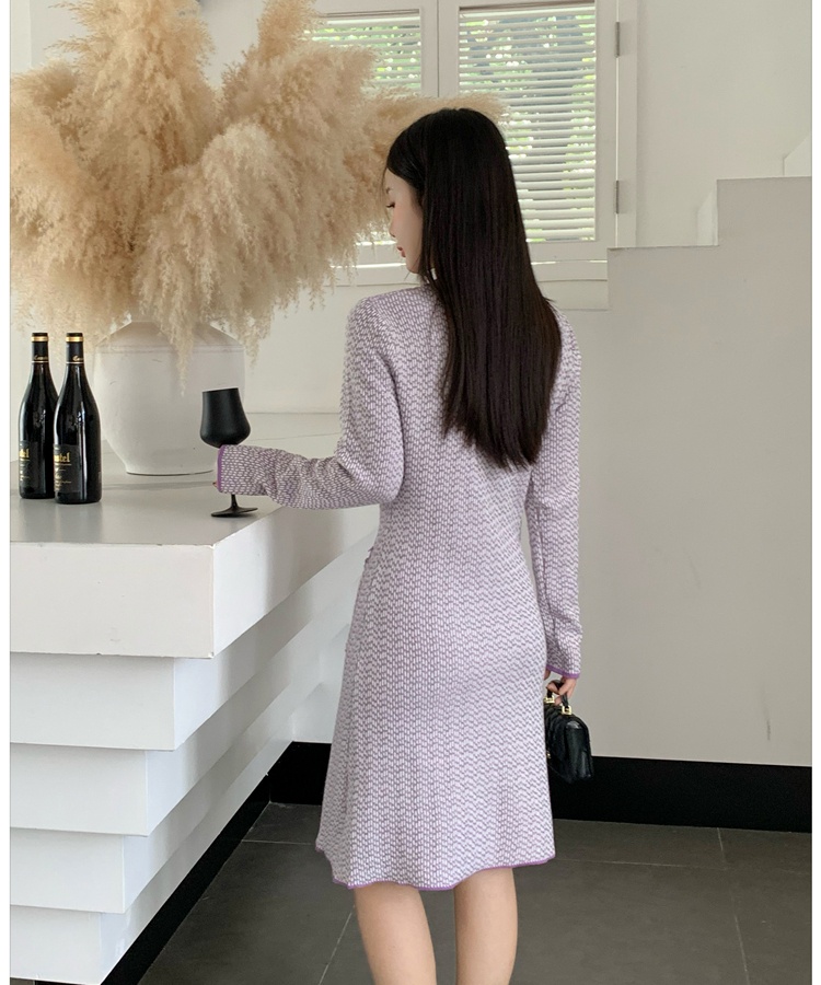 Ladies bottoming sweater slim chanelstyle dress for women