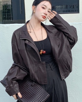 Temperament Casual leather coat short tops