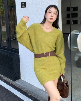 Temperament package hip T-back long sleeve dress