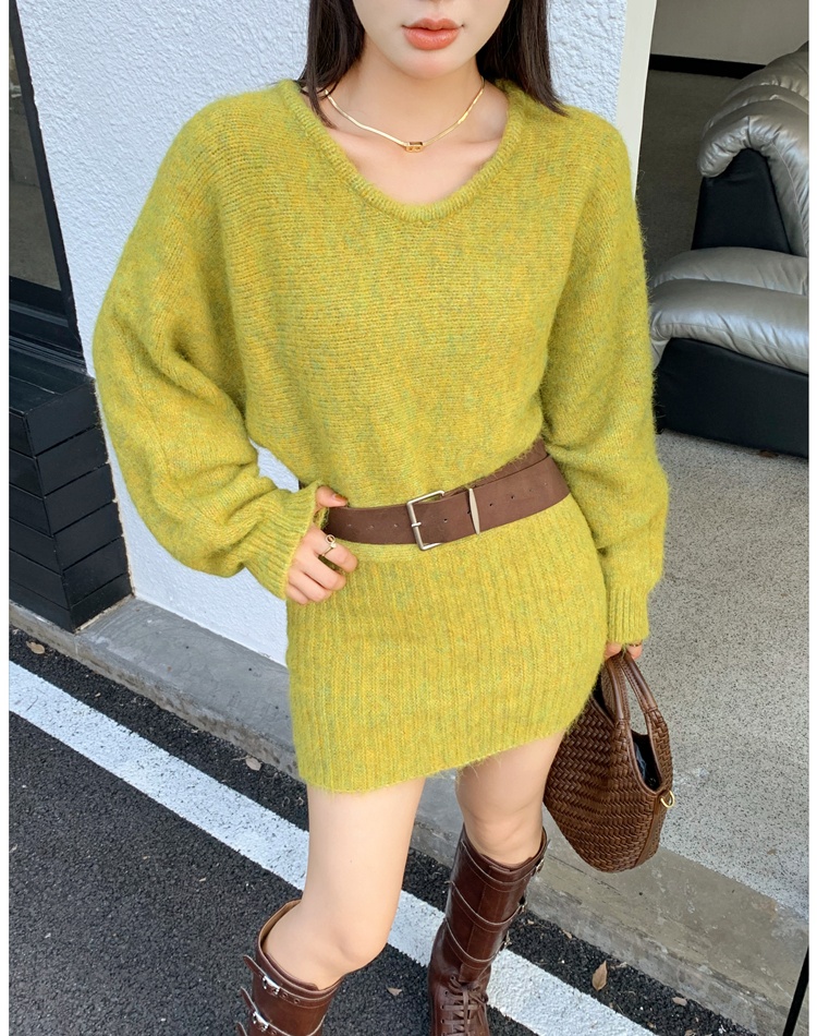 Temperament package hip T-back long sleeve dress