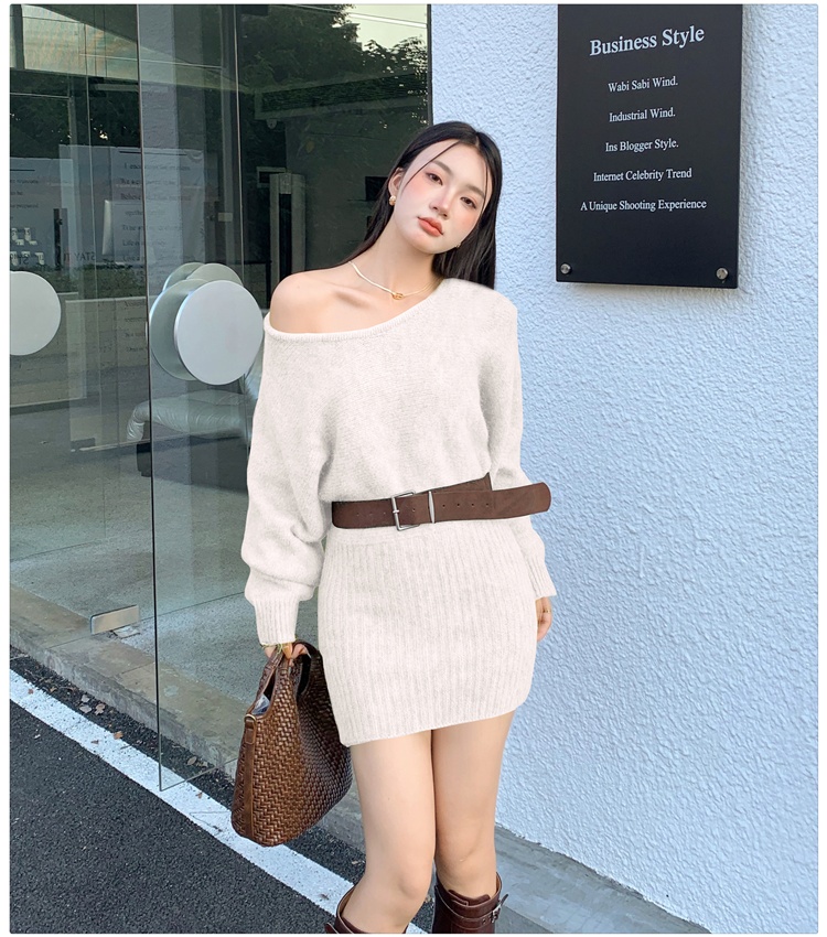 Temperament package hip T-back long sleeve dress