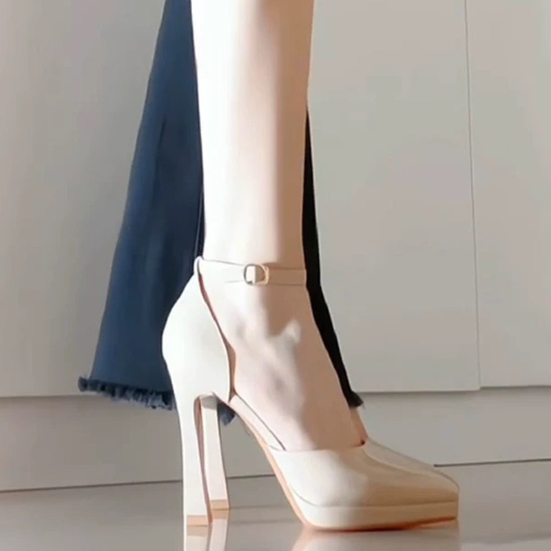 Summer sexy shoes black thick platform for women
