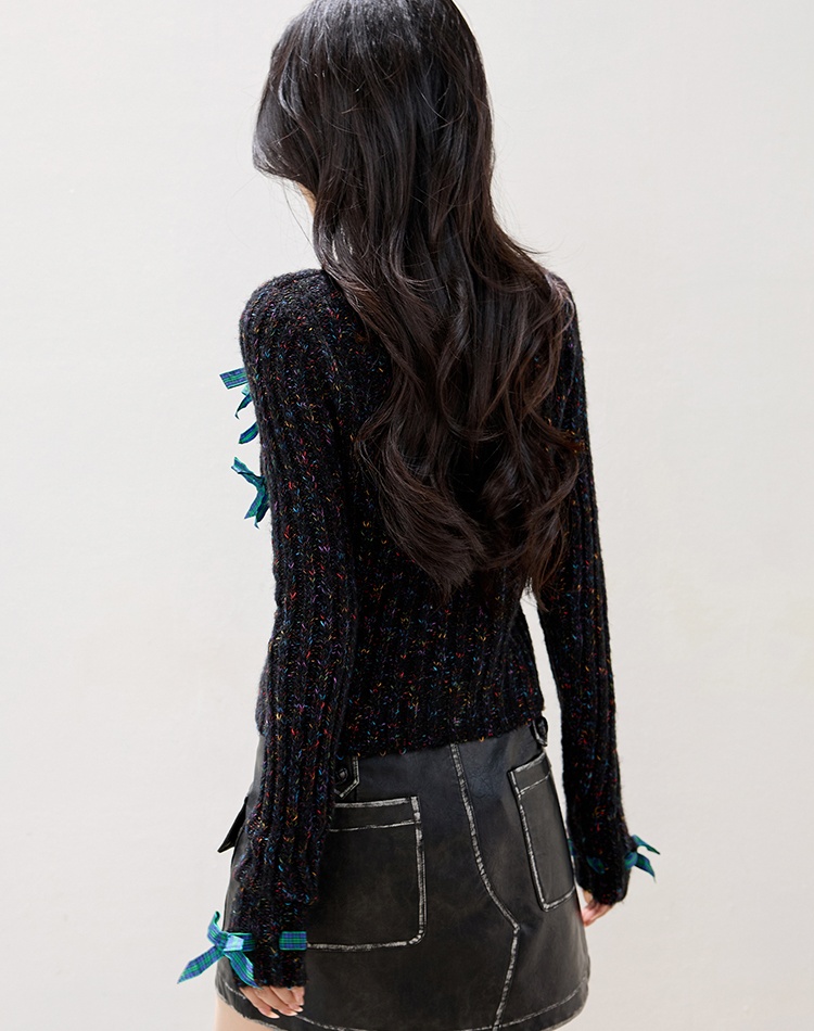 Lazy bow sweater spring loose cardigan for women