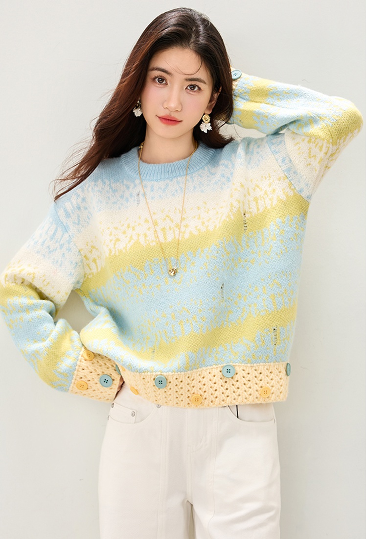 Fashionable style autumn and winter mohair lazy sweater for women