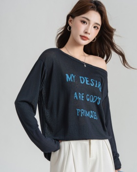 Autumn long sleeve tops slim Casual T-shirt
