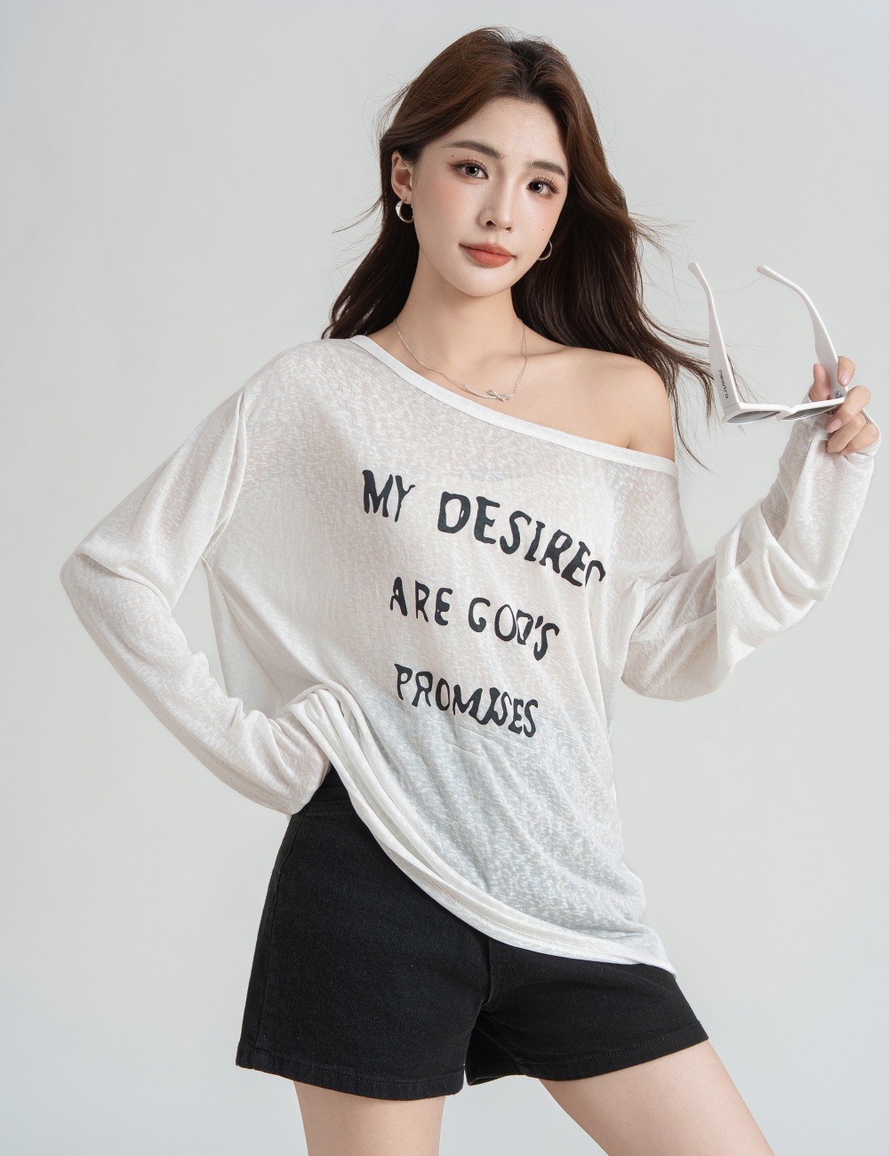Autumn long sleeve tops slim Casual T-shirt