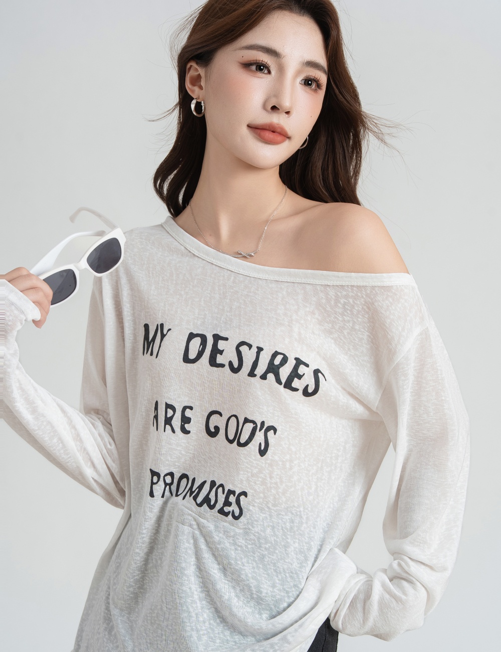 Autumn long sleeve tops slim Casual T-shirt