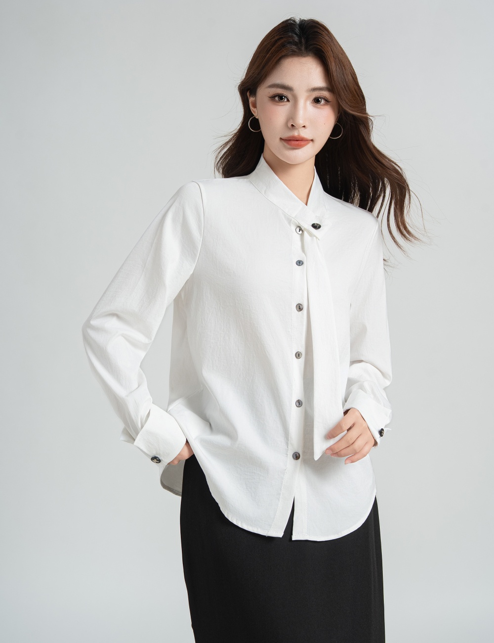 Loose unique chiffon shirt temperament France style shirt