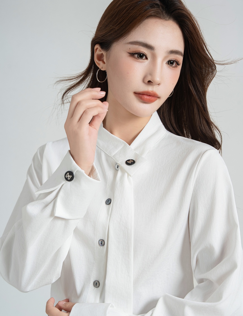 Loose unique chiffon shirt temperament France style shirt