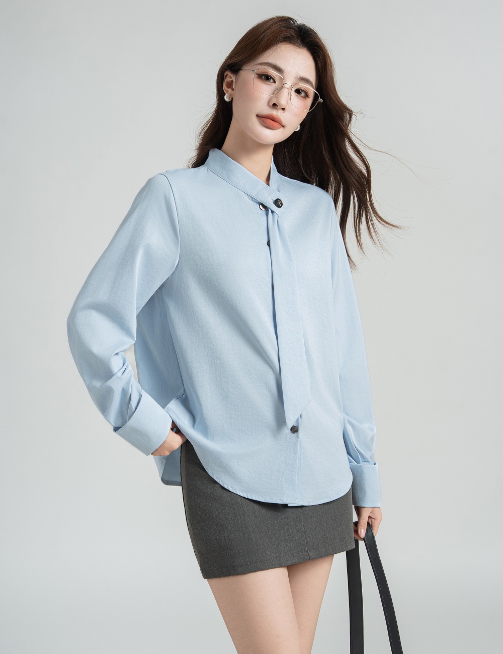 Loose unique chiffon shirt temperament France style shirt