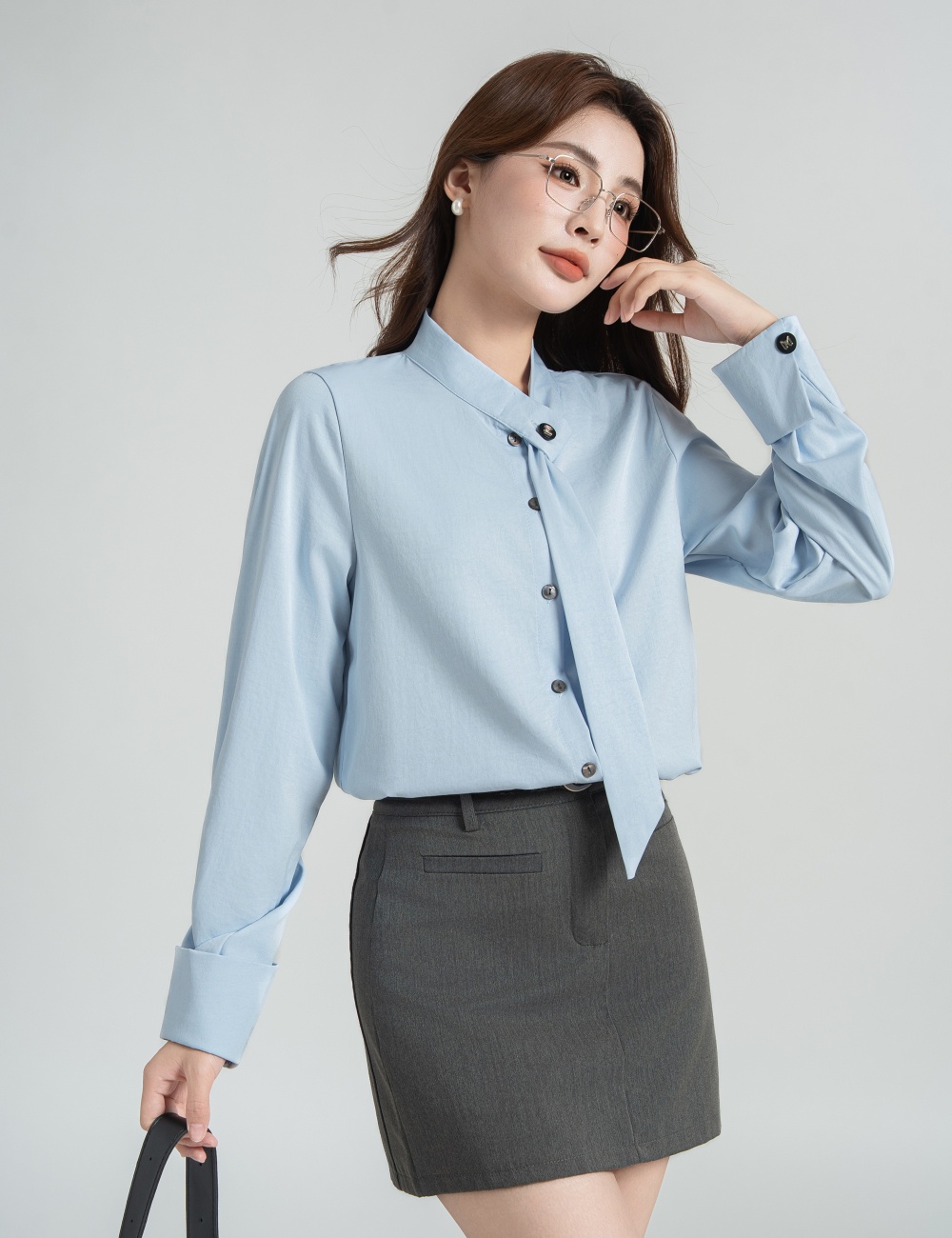 Loose unique chiffon shirt temperament France style shirt