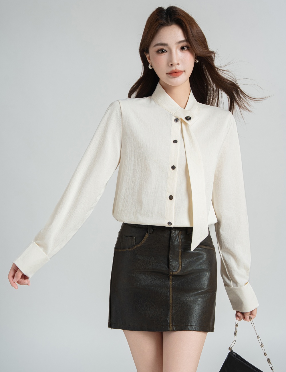 Loose unique chiffon shirt temperament France style shirt