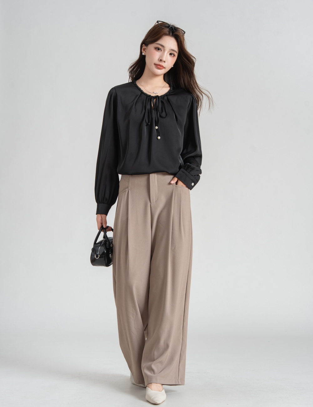 Commuting chiffon shirt autumn long sleeve tops for women