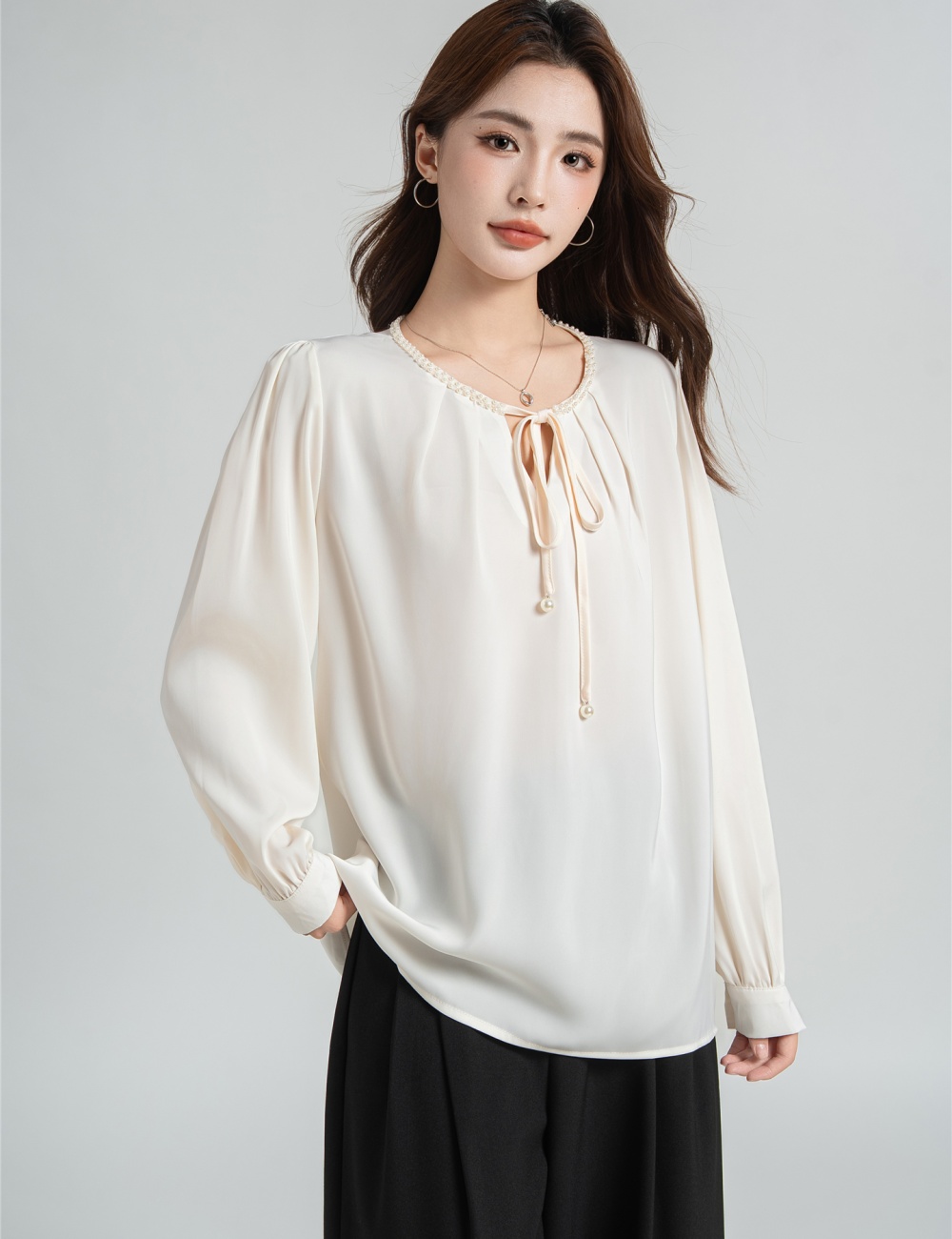 Commuting chiffon shirt autumn long sleeve tops for women