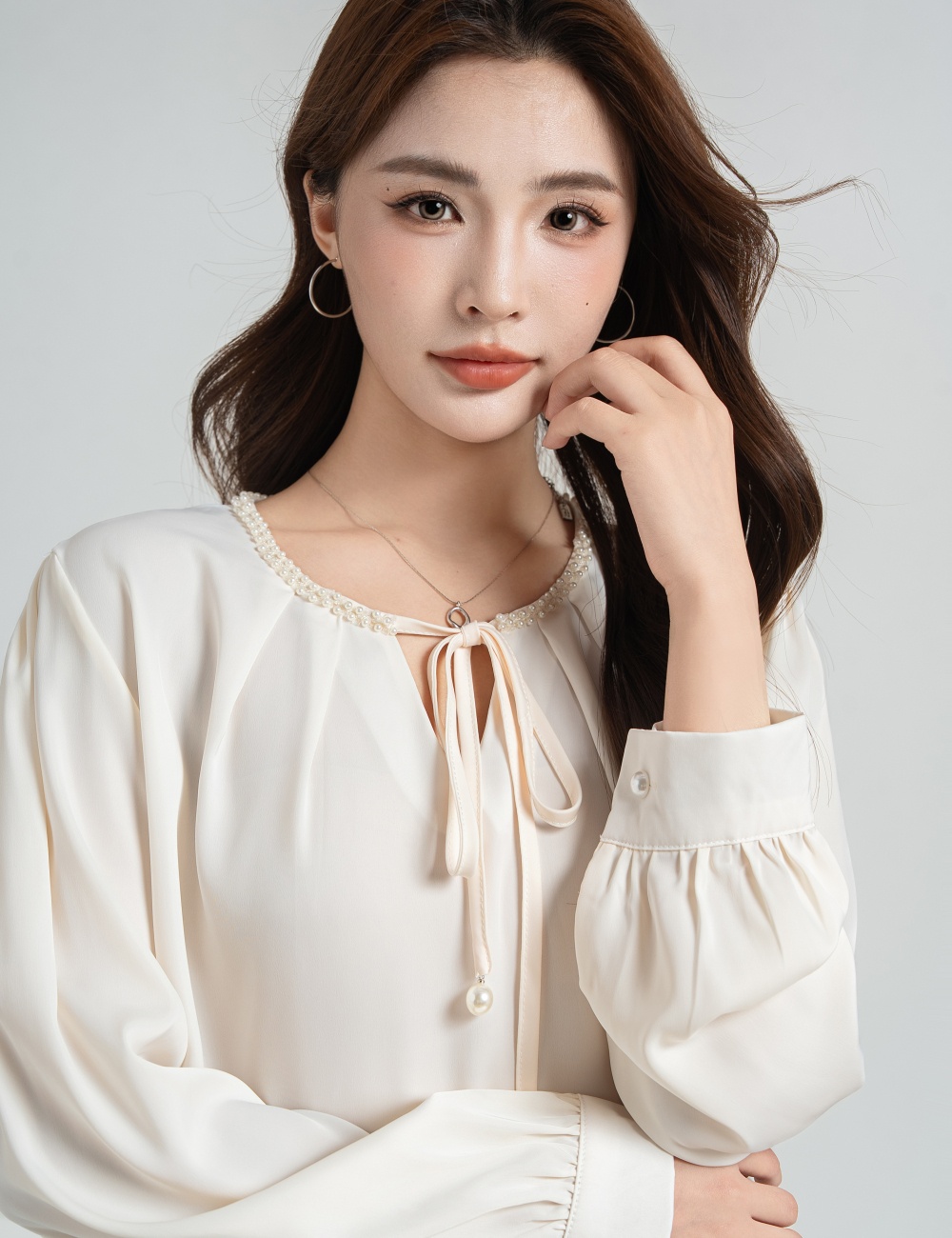 Commuting chiffon shirt autumn long sleeve tops for women