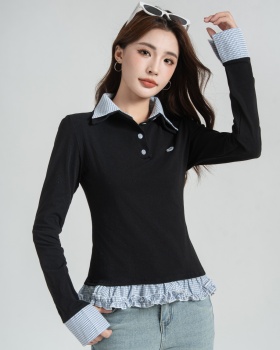 Inside the ride bottoming T-shirt splice tops for women