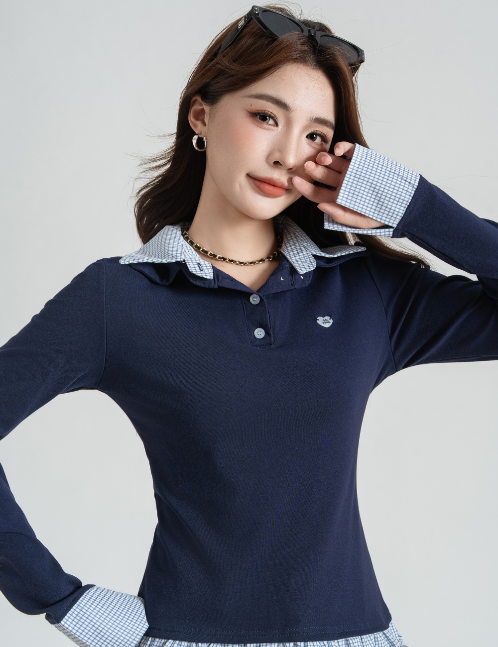 Inside the ride bottoming T-shirt splice tops for women