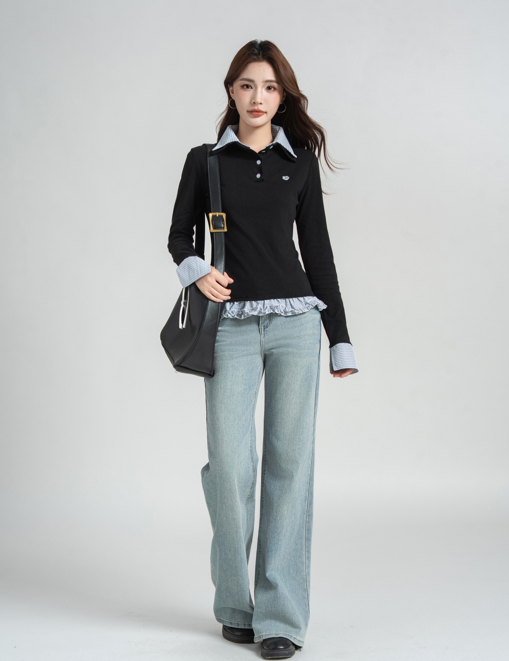 Inside the ride bottoming T-shirt splice tops for women