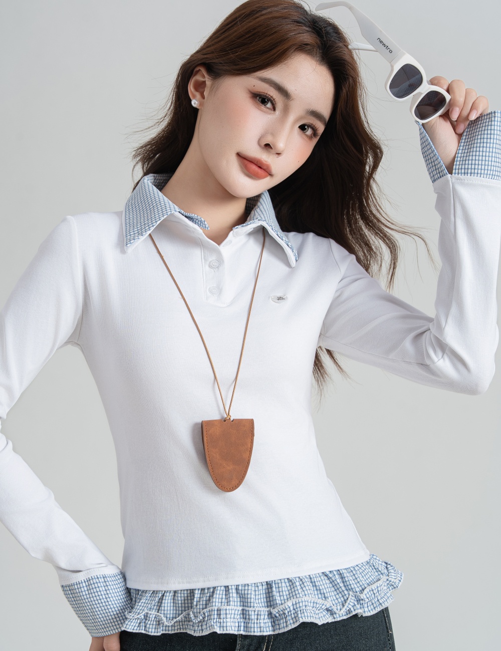 Inside the ride bottoming T-shirt splice tops for women