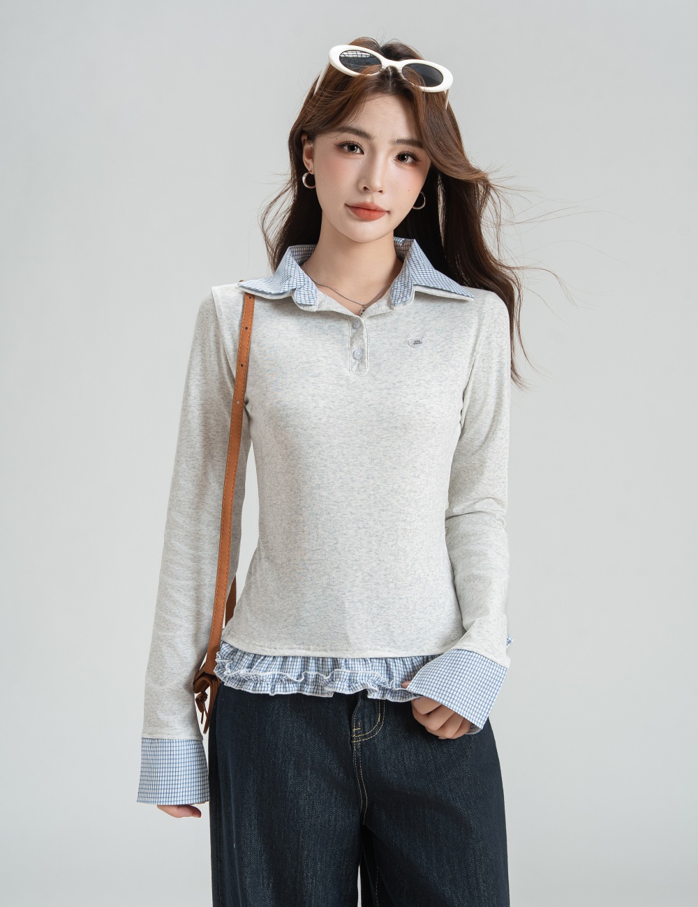 Inside the ride bottoming T-shirt splice tops for women