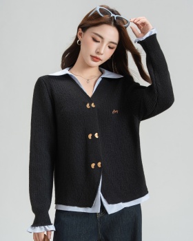 Double-breasted sweater cardigan for women