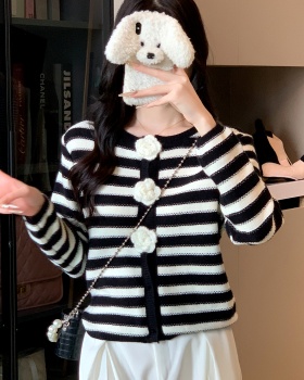 Chanelstyle knitted tops autumn cardigan for women