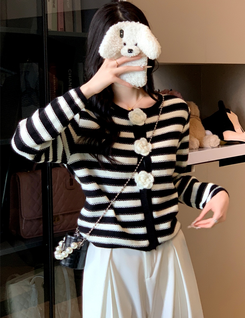 Chanelstyle knitted tops autumn cardigan for women