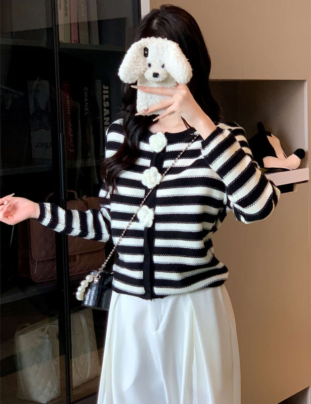 Chanelstyle knitted tops autumn cardigan for women