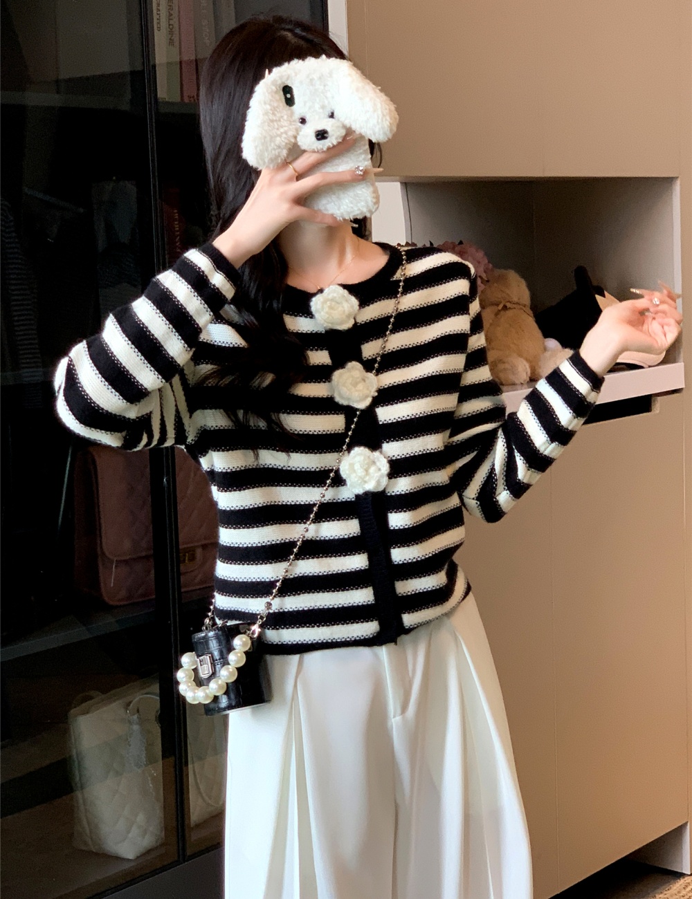 Chanelstyle knitted tops autumn cardigan for women