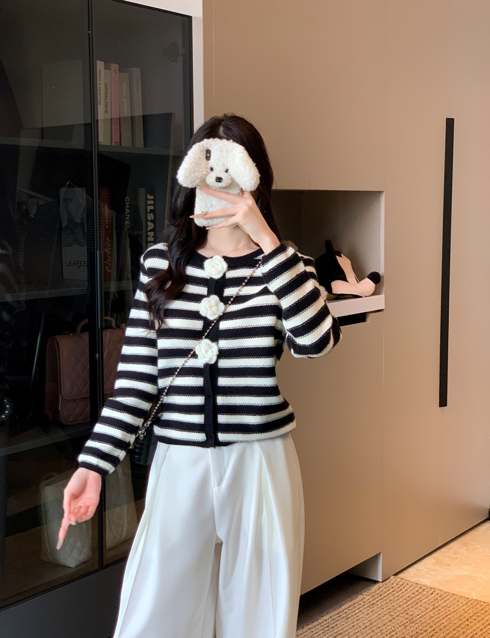 Chanelstyle knitted tops autumn cardigan for women