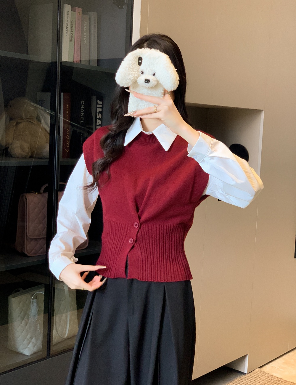 Round neck sleeveless vest slim waistcoat