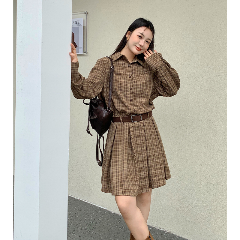 Long sleeve shirt loose dress for women