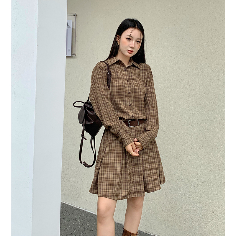 Long sleeve shirt loose dress for women