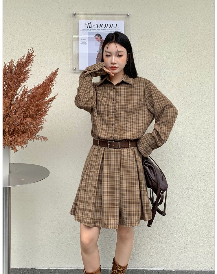 Long sleeve shirt loose dress for women