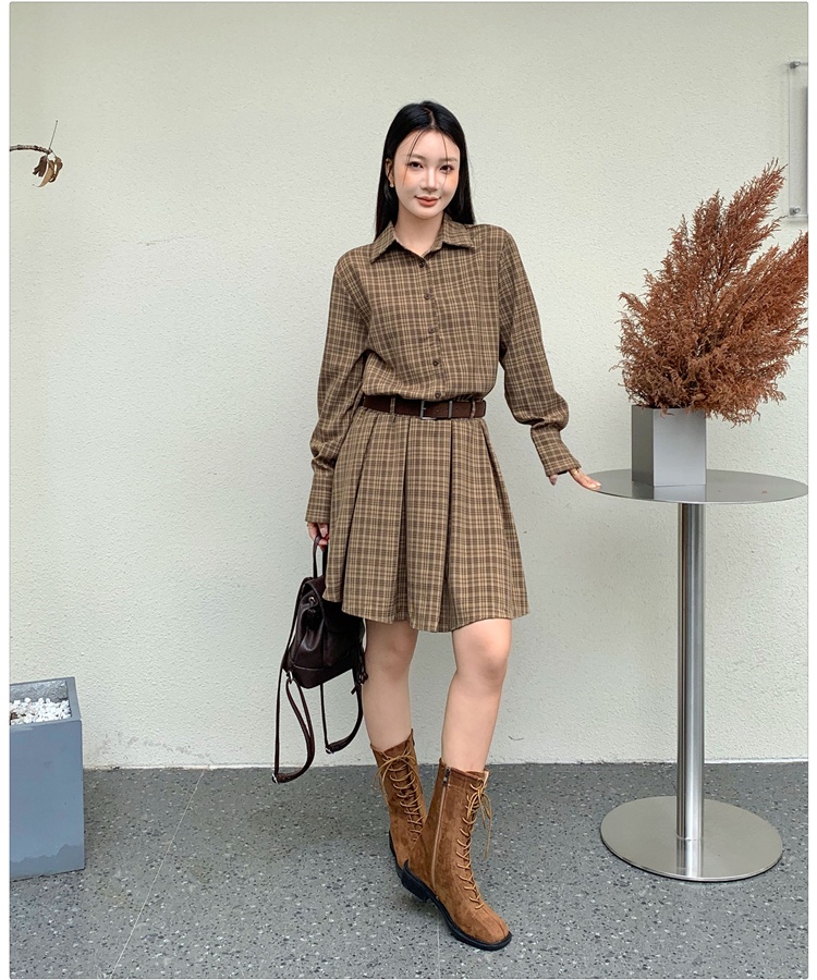 Long sleeve shirt loose dress for women